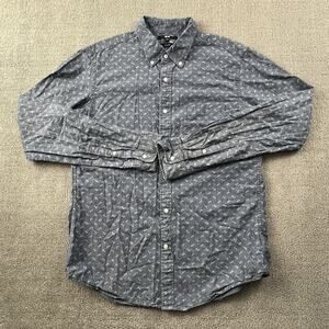 Uniqlo Shirt Adult Medium Blue Button Up Slim Fit Long Sleeve Casual Men's